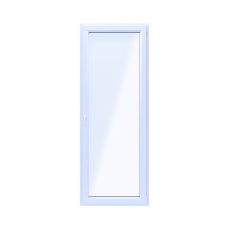 Okno PCV 2-szybowe balkonowe OB7 białe 865x2295 mm otwierane do wewnątrz prawe Witraż