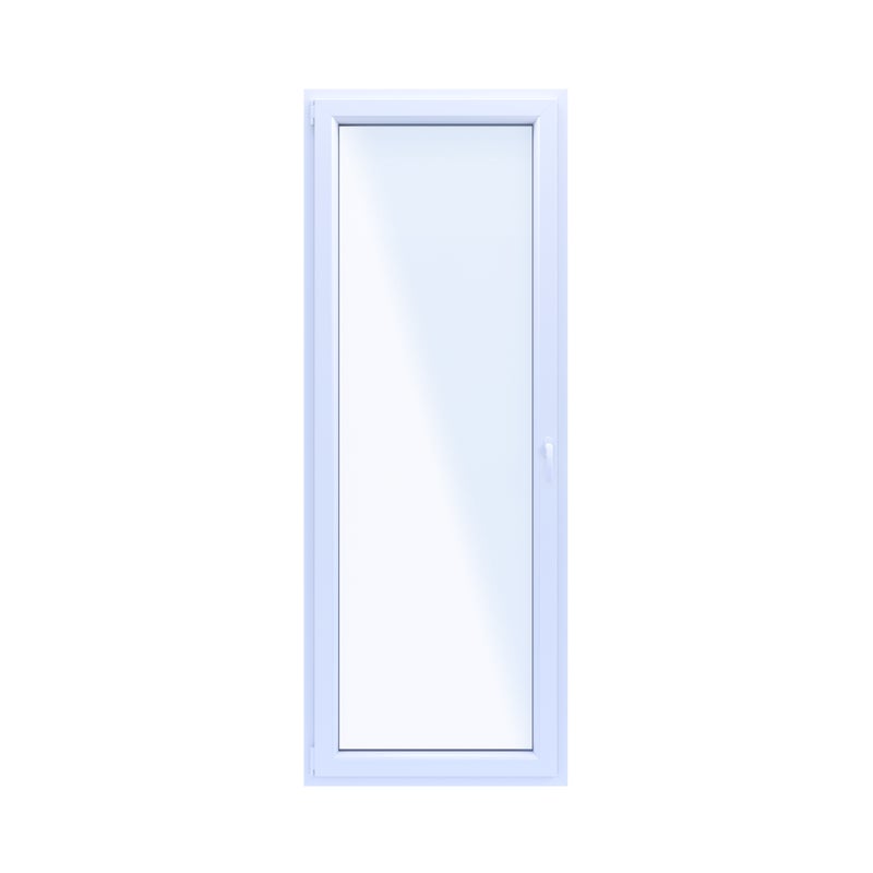 Okno PCV 2-szybowe balkonowe OB8 białe 865x2295 mm otwierane do wewnątrz lewe Witraż
