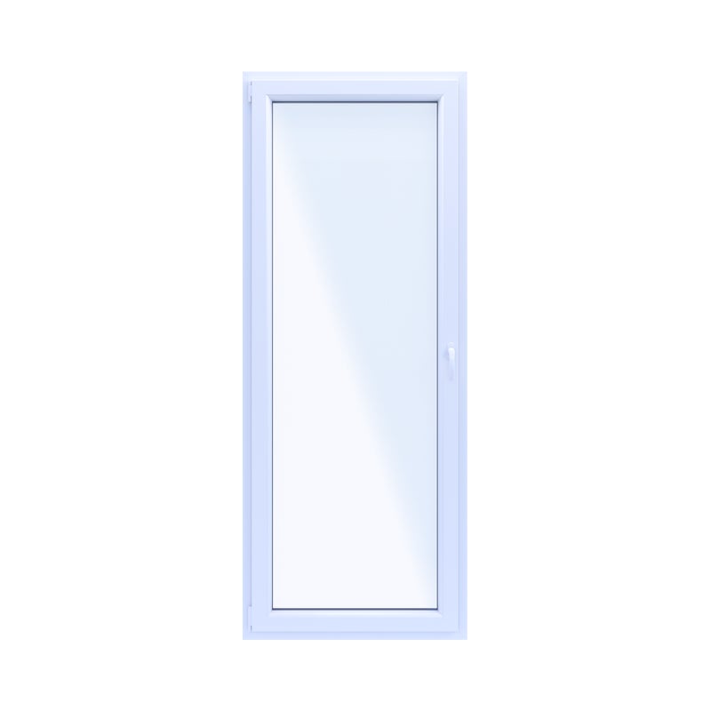 Okno PCV 2-szybowe balkonowe OB6 białe 865x2195 mm otwierane do wewnątrz lewe Witraż