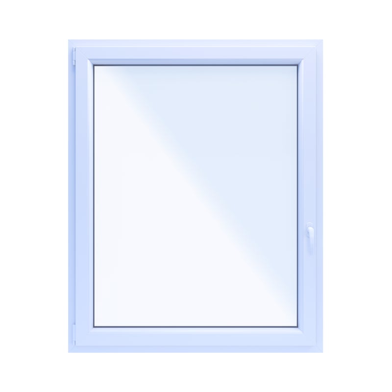 Okno PCV 2-szybowe fasadowe O33 białe 1165x1435 mm otwierane do wewnątrz lewe Witraż