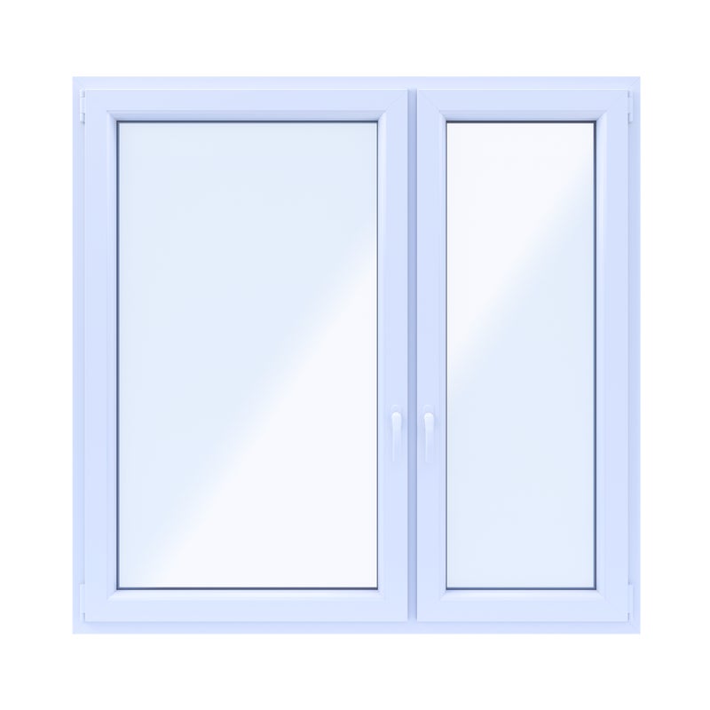 Okno PCV 2-szybowe fasadowe O34 białe 1465x1435 mm otwierane do wewnątrz prawe Witraż
