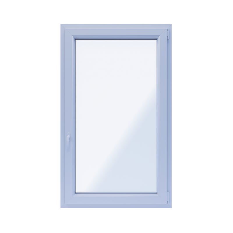 Okno PCV 2-szybowe fasadowe O30 białe 865x1435 mm otwierane do wewnątrz prawe Witraż