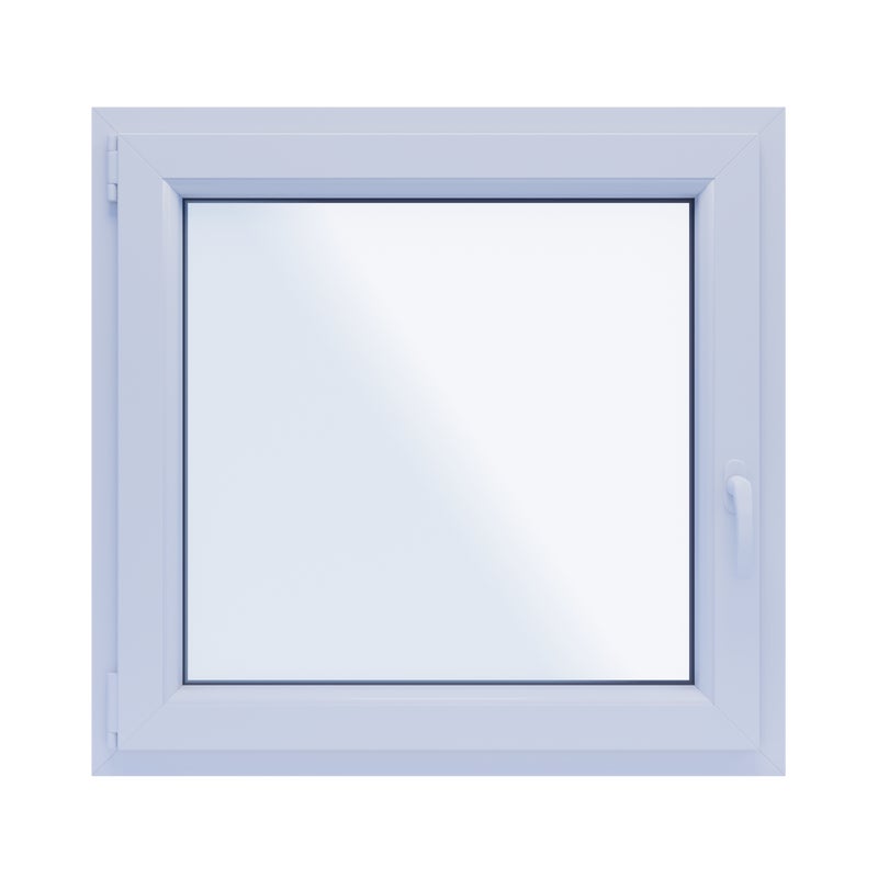 Okno PCV 2-szybowe fasadowe O5 białe 865x835 mm otwierane do wewnątrz lewe Witraż