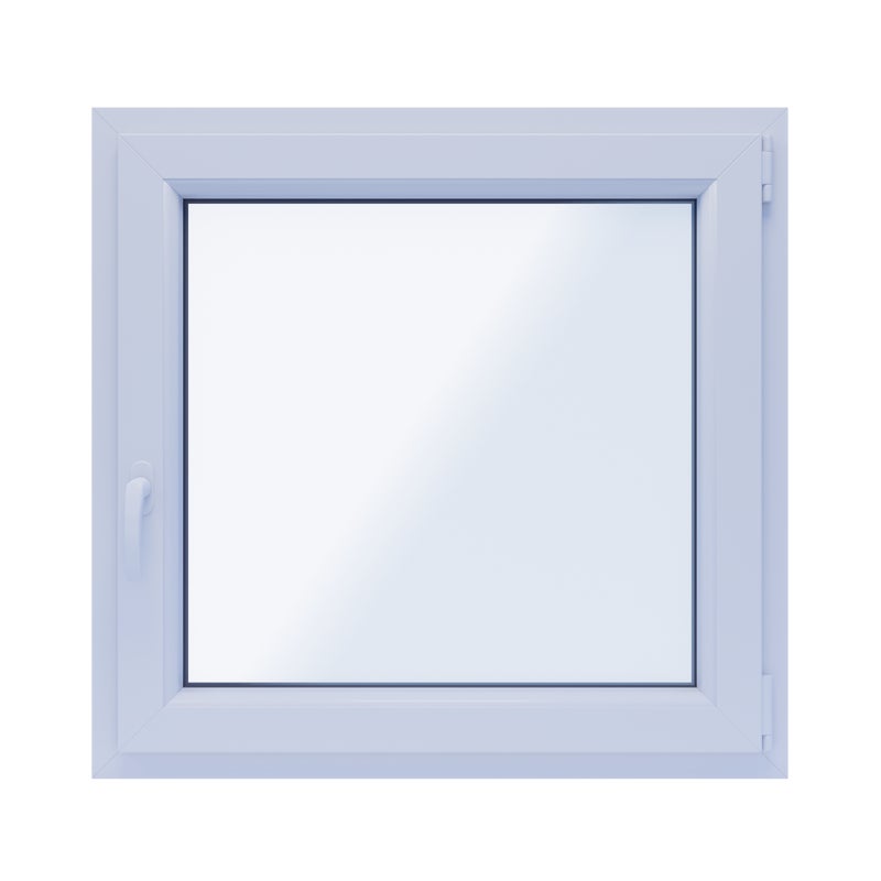 Okno PCV 2-szybowe fasadowe O5 białe 865x835 mm otwierane do wewnątrz prawe Witraż