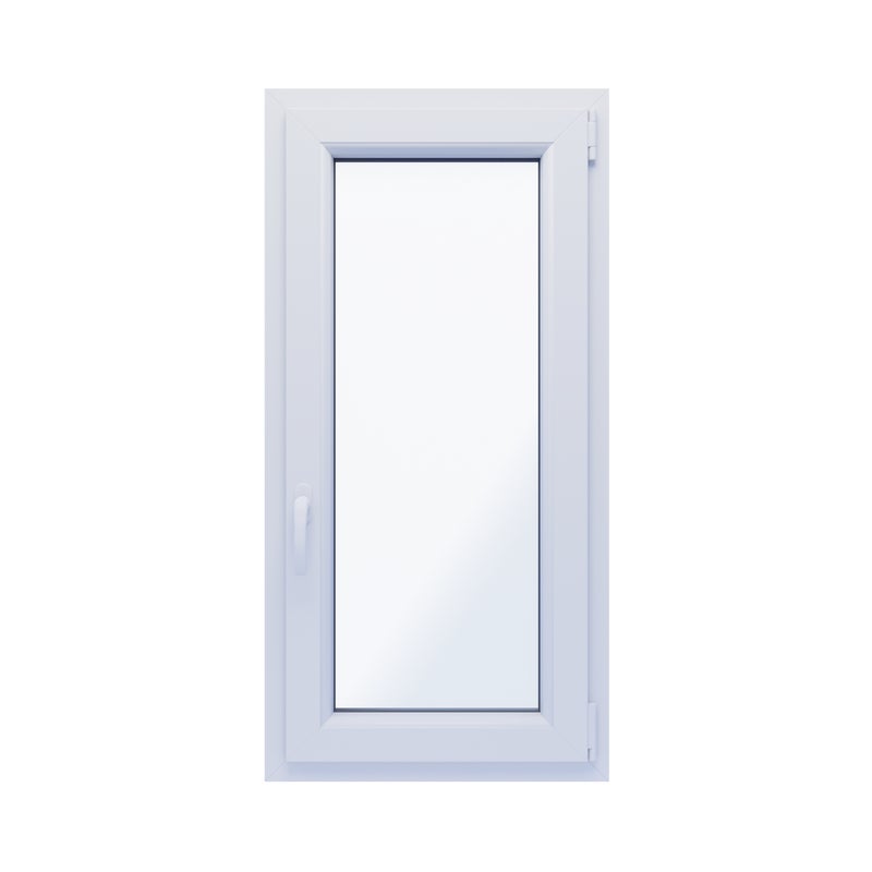 Okno PCV 2-szybowe fasadowe O10 białe 565x1135 mm otwierane do wewnątrz prawe Witraż