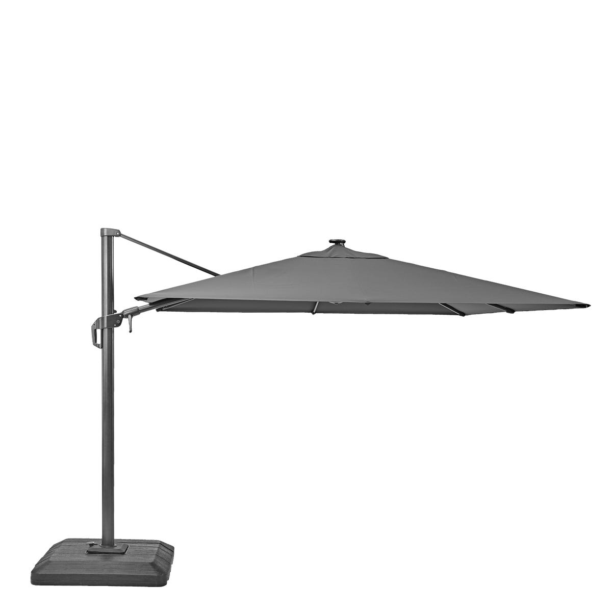 Naterial Parasol ogrodowy Sonora II ze światłem LED 298x298x258 cm antracytowy