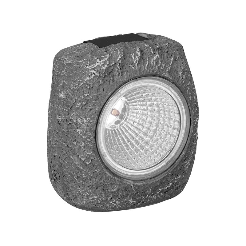 Lampa solarna przenośna kamień szara LED