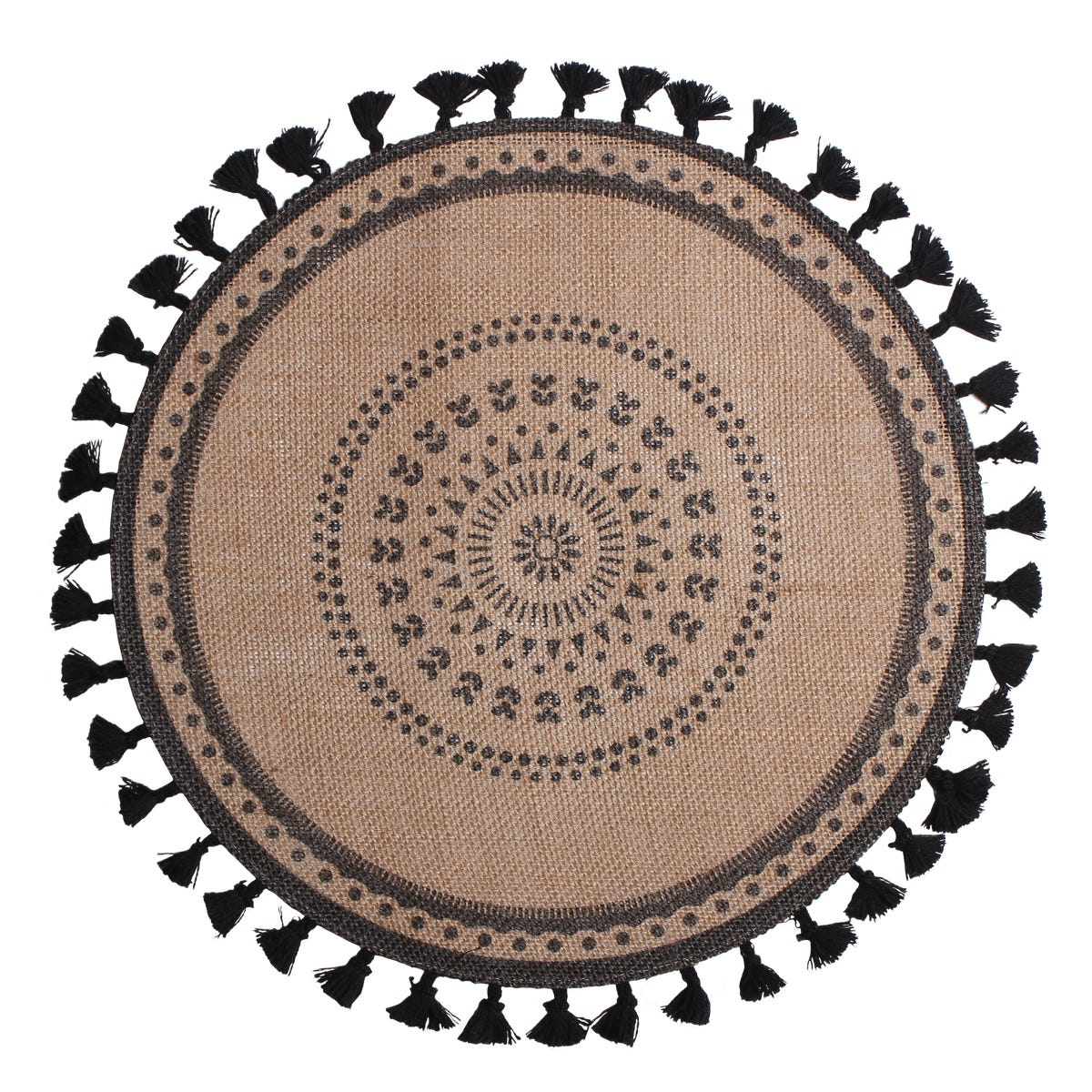 Podkładka na stół Jute z frędzlami śr. 38 cm