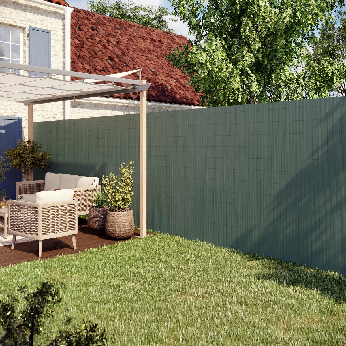 Mata plastikowa ciemna zielona 1,5x5m 19mm Naterial