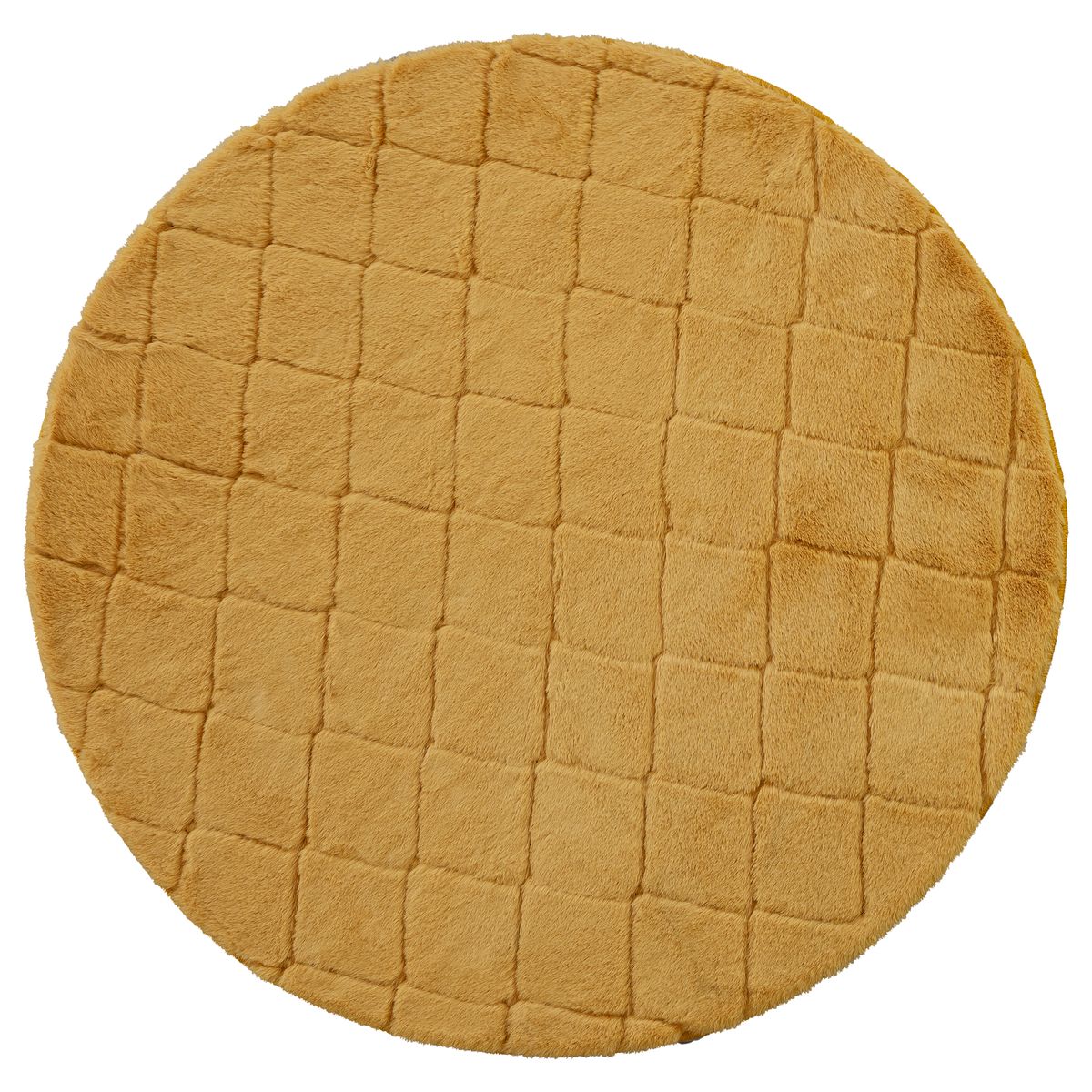 Dywan okrągły pluszowy Modena żółty śr. 90 cm