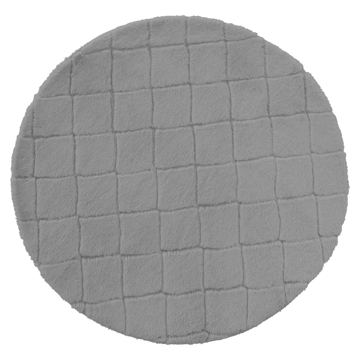 Dywan okrągły pluszowy Modena szary śr. 90 cm
