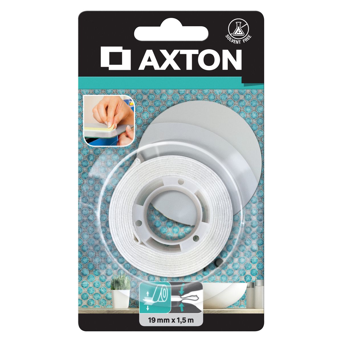 Taśma klejąca montażowa do luster 19 mm x 1.5 m Axton