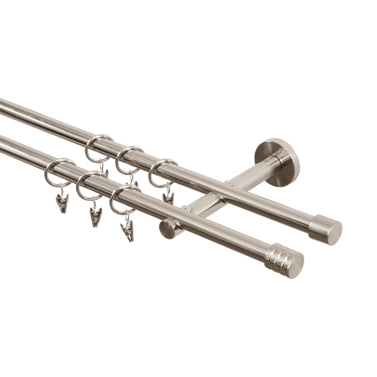 Karnisz Cylinderek 160 cm podwójny nikiel 16 mm Inspire