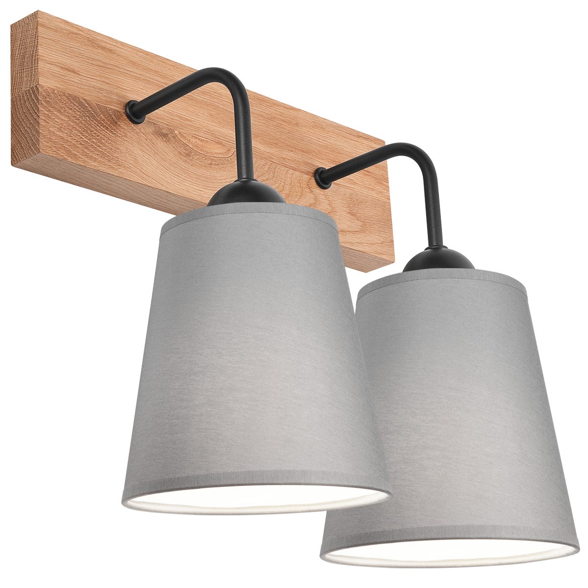 Kinkiet Lula szary z drewnem 2 x E27 Lamkur