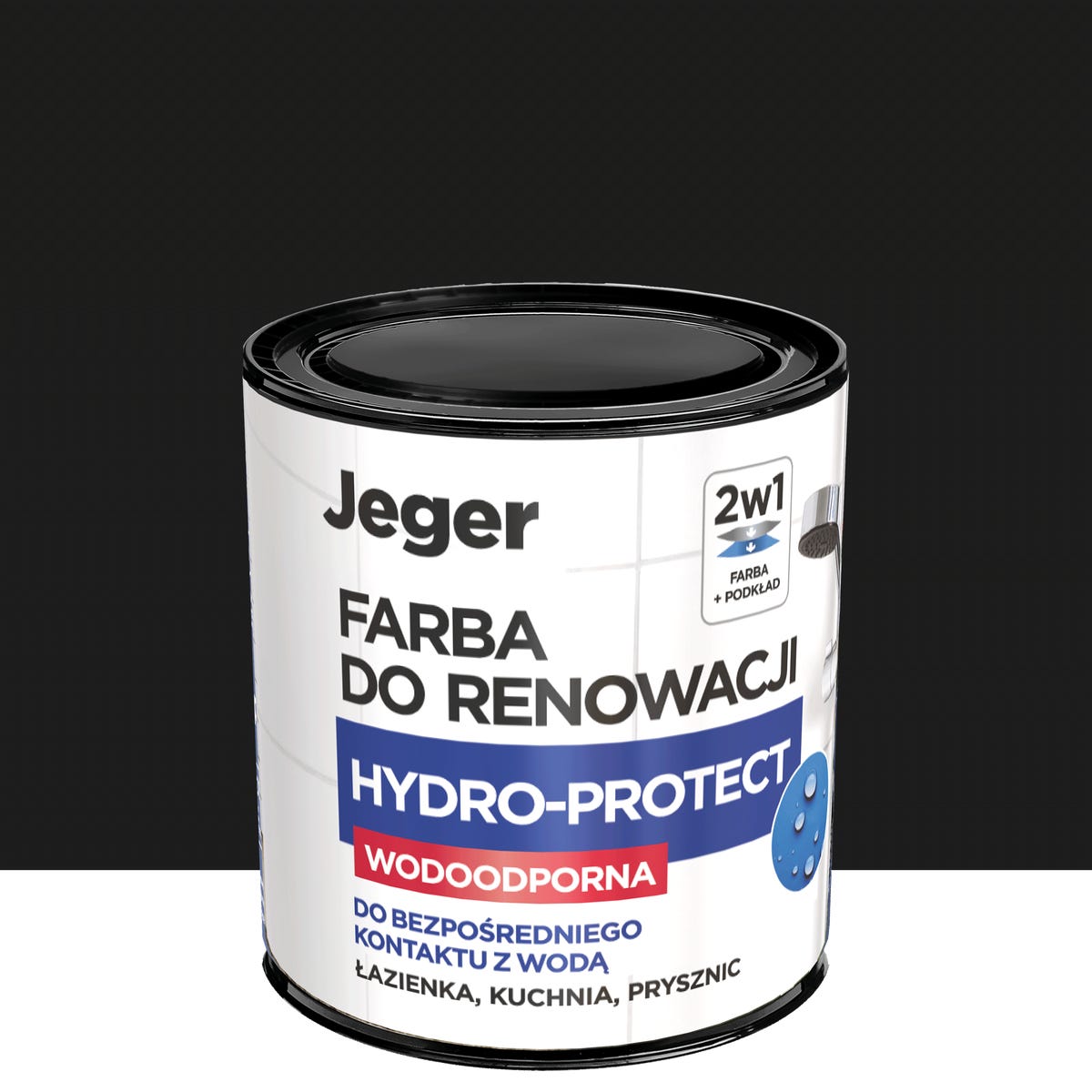 Farba specjalistyczna Jeger Reno Hydro Czarny 0.5 l