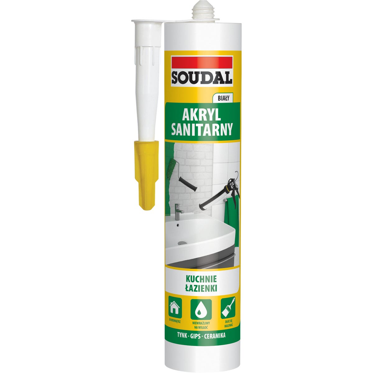 Uszczelniacz akrylowy akryl sanitarny 280 ml biały SOUDAL