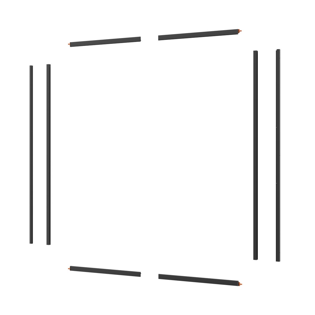 Sensea Profile kabiny prysznicowej czarne Easy 80 x 80 X 190