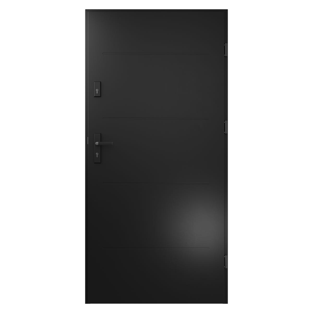 Drzwi zewnętrzne stalowe wejściowe Arya czarne 90 prawe OK Doors Trendline