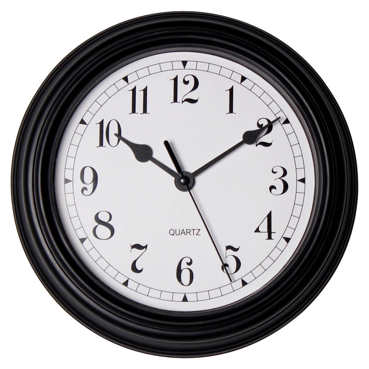 Zegar ścienny śr. 22 cm czarny z cichym mechanizmem