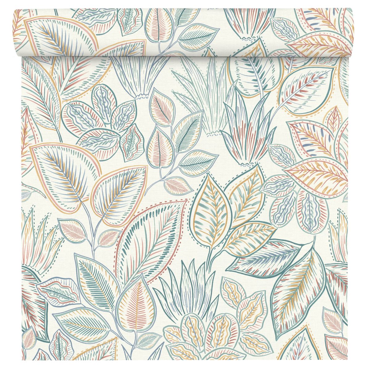 Tapeta natura kremowo-różowa winylowa na flizelinie