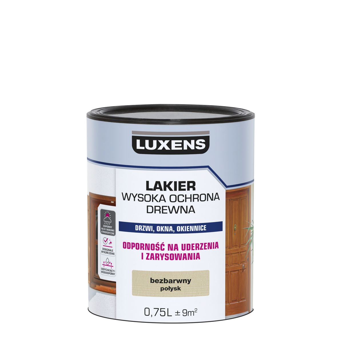 Lakier do drewna Wysoka ochrona drewna 0.75 l połysk Luxens
