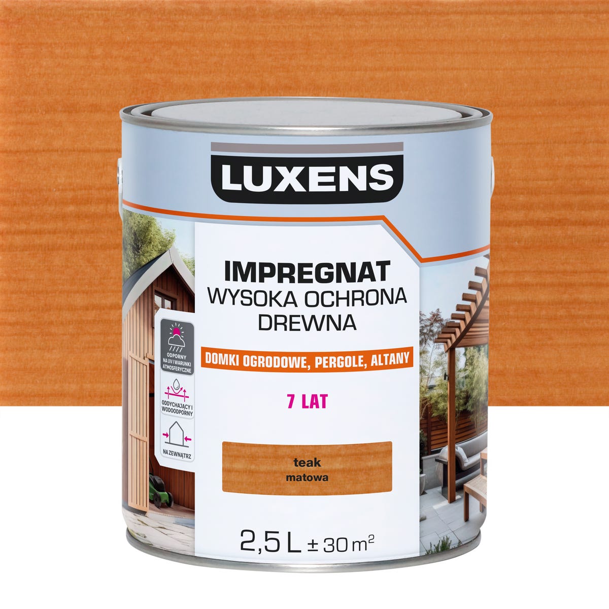 Impregnat do drewna Wysoka ochrona Teak mat 2.5 l Luxens