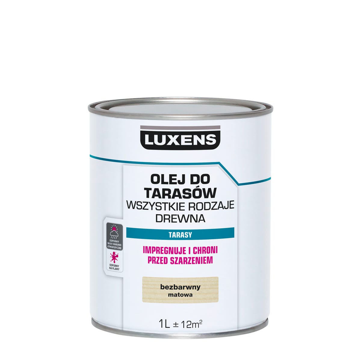 Olej do tarasów bezbarwny mat 1 l Luxens