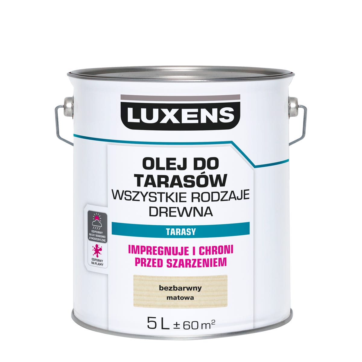 Olej do tarasów bezbarwny mat 5 l Luxens