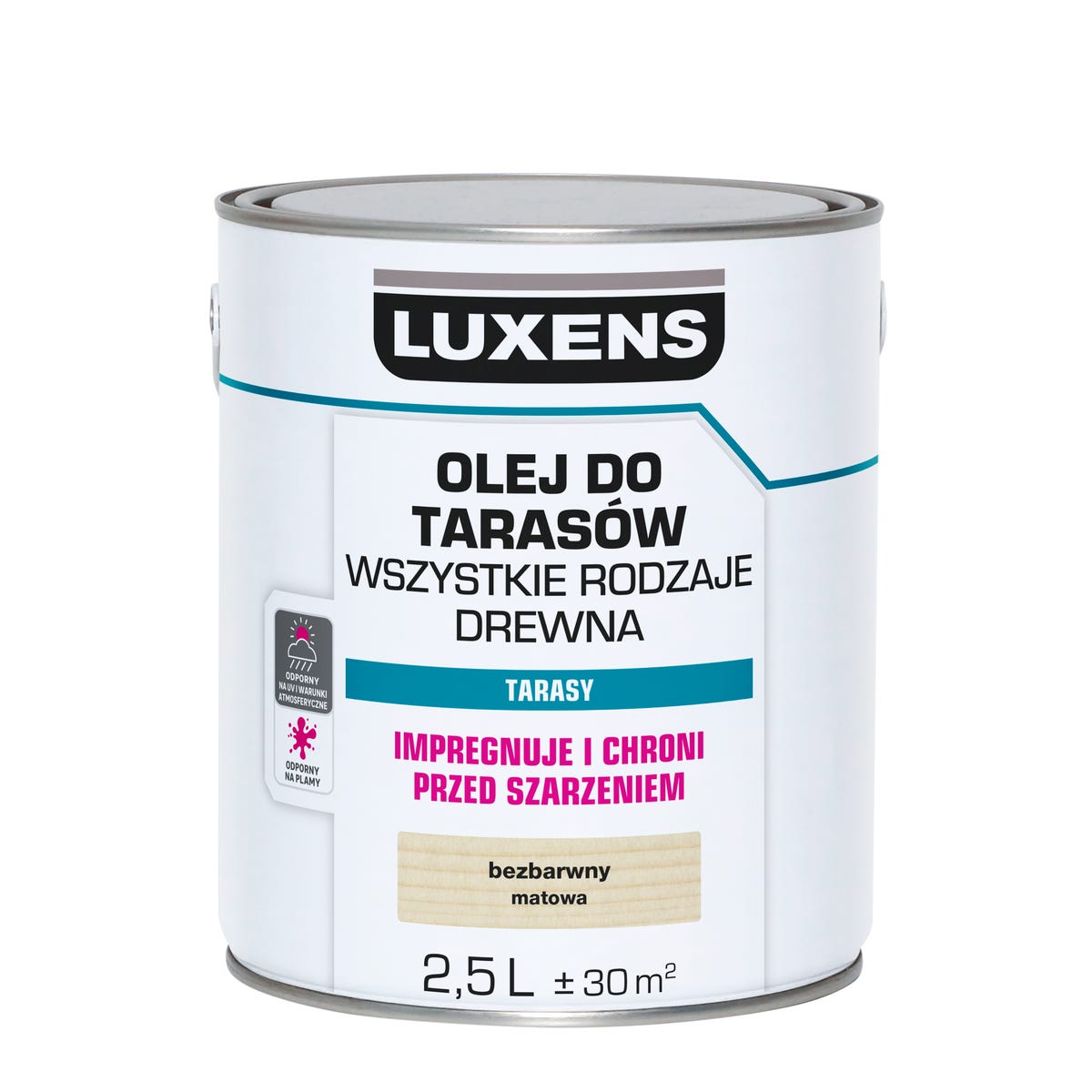 Olej do mebli ogrodowych bezbarwny 2.5 l Luxens