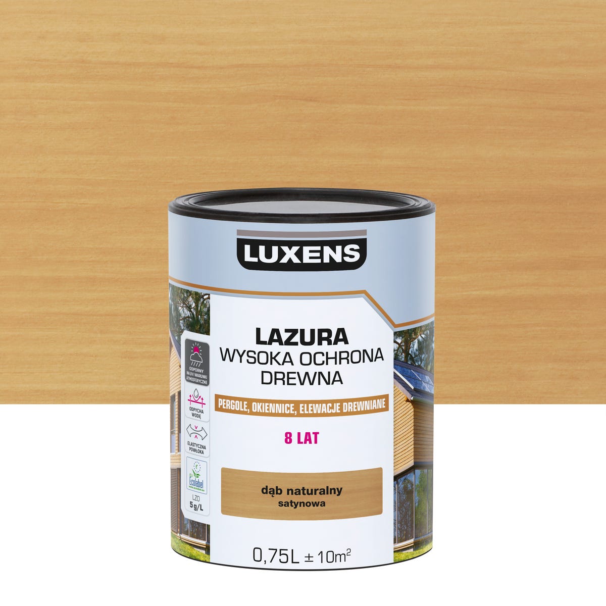 Lazura Wysoka ochrona Dąb naturalny satynowa 0.75 l Luxens