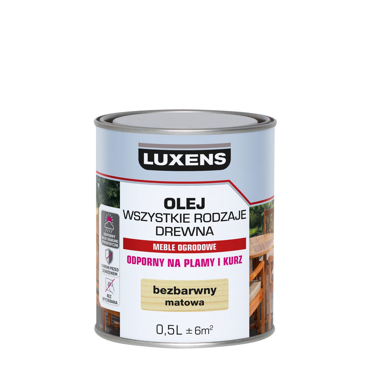 Olej do mebli ogrodowych bezbarwny 0.5 l Luxens