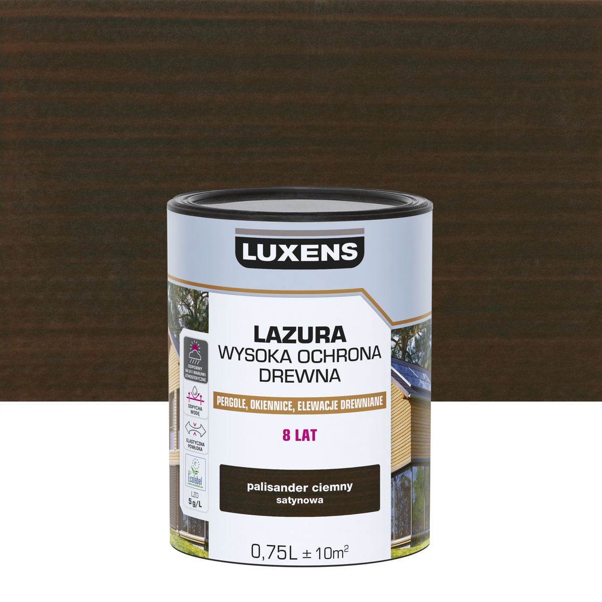 Lazura Wysoka ochrona Palisander satynowa 0.75 l Luxens