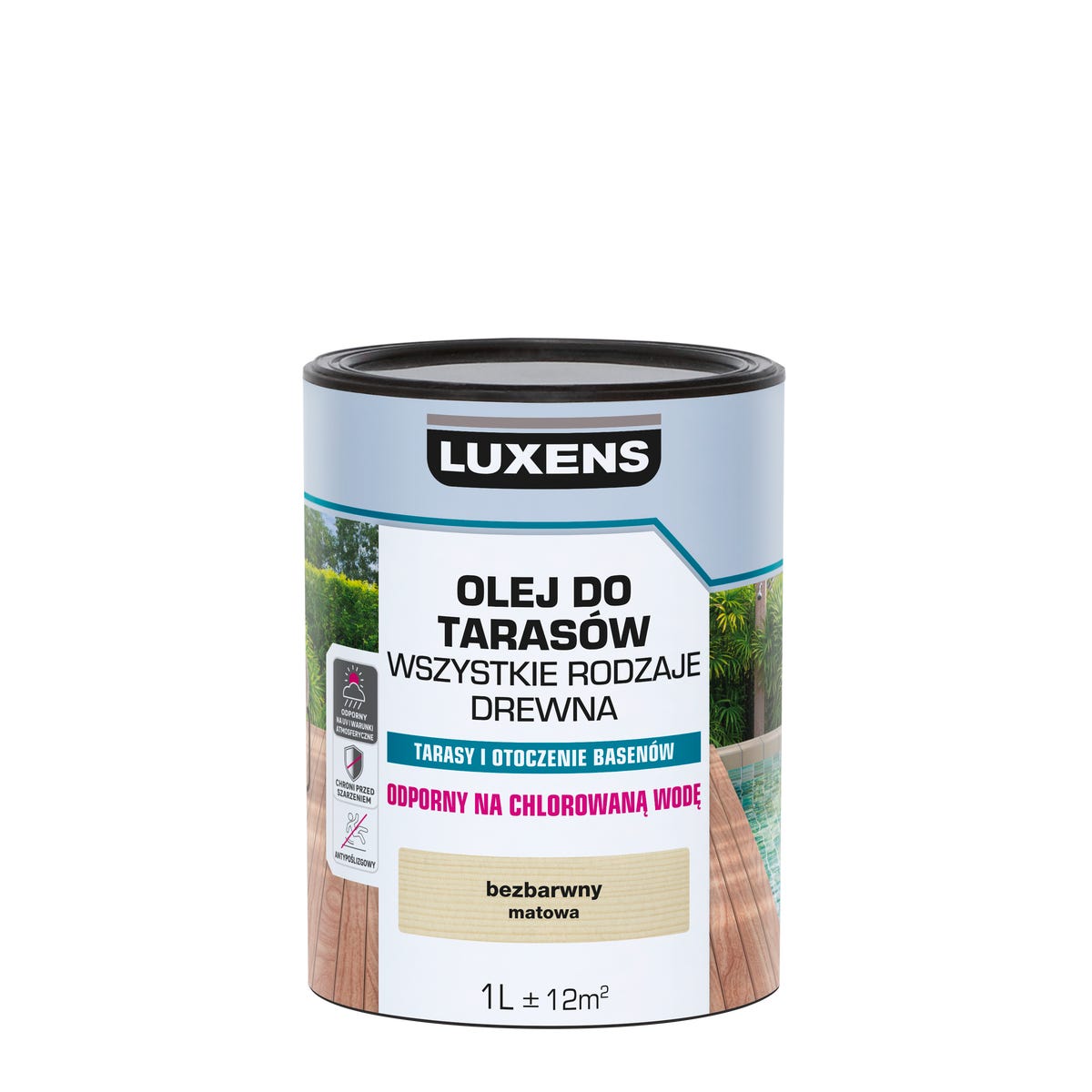 Olej do tarasów Bezbarwny mat 1 l Luxens