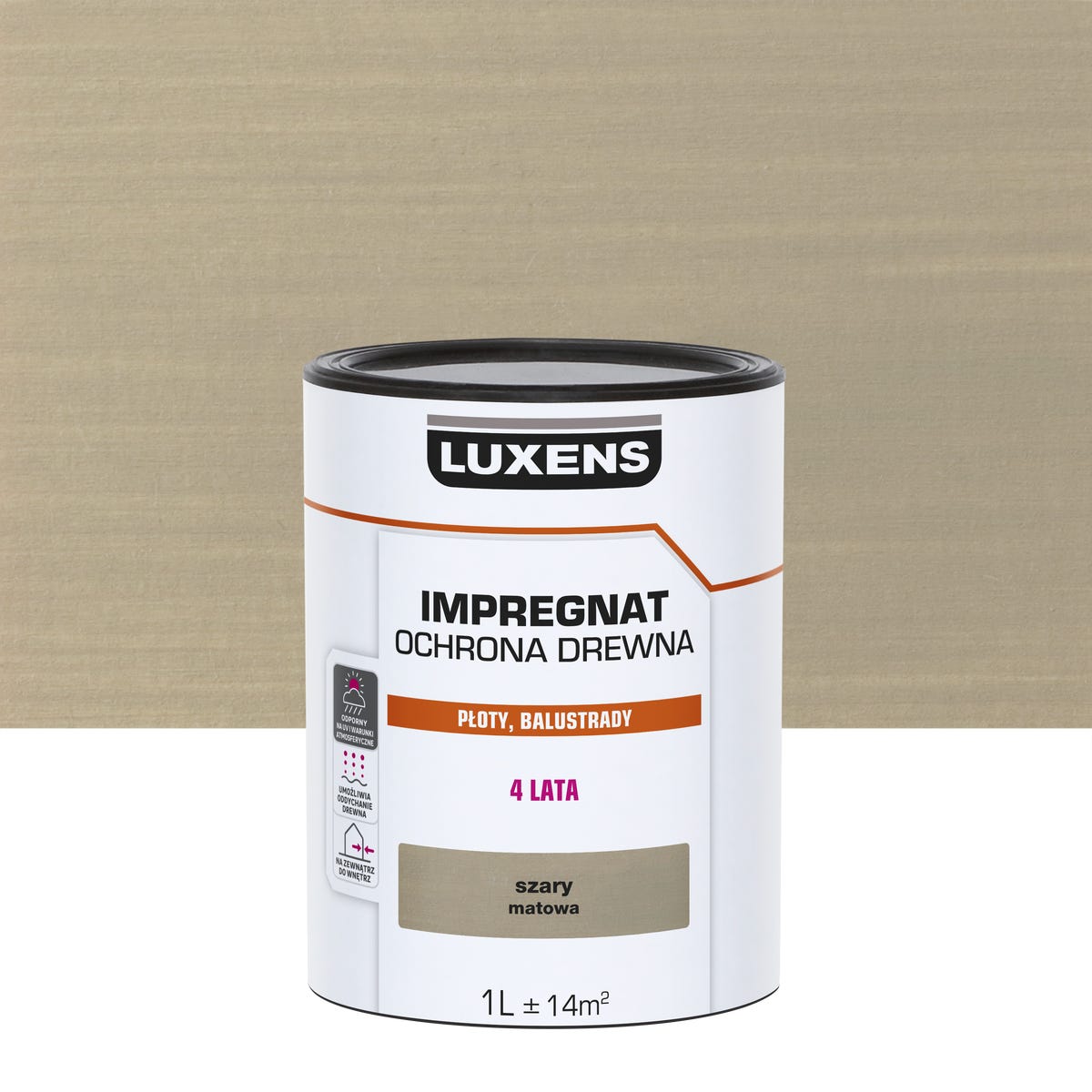 Impregnat do drewna dekoracyjny Szary mat 1 l Luxens