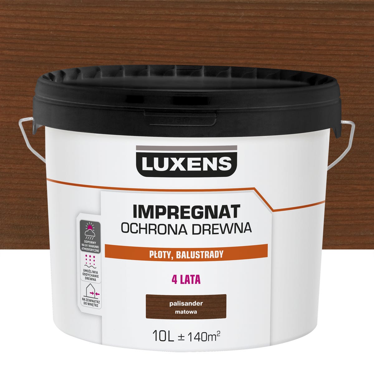 Impregnat do drewna dekoracyjny Palisander mat 10 l Luxens