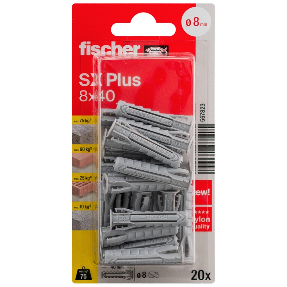 Kołek rozporowy SX Plus 8 x 40 mm 20 szt. Fischer