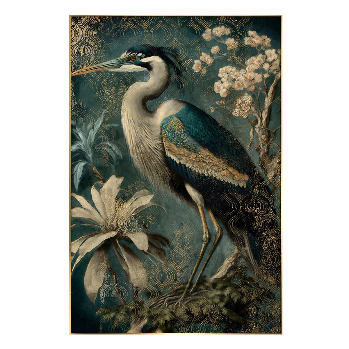 Obraz na szkle w ramie Green Heron 80 x 120 cm