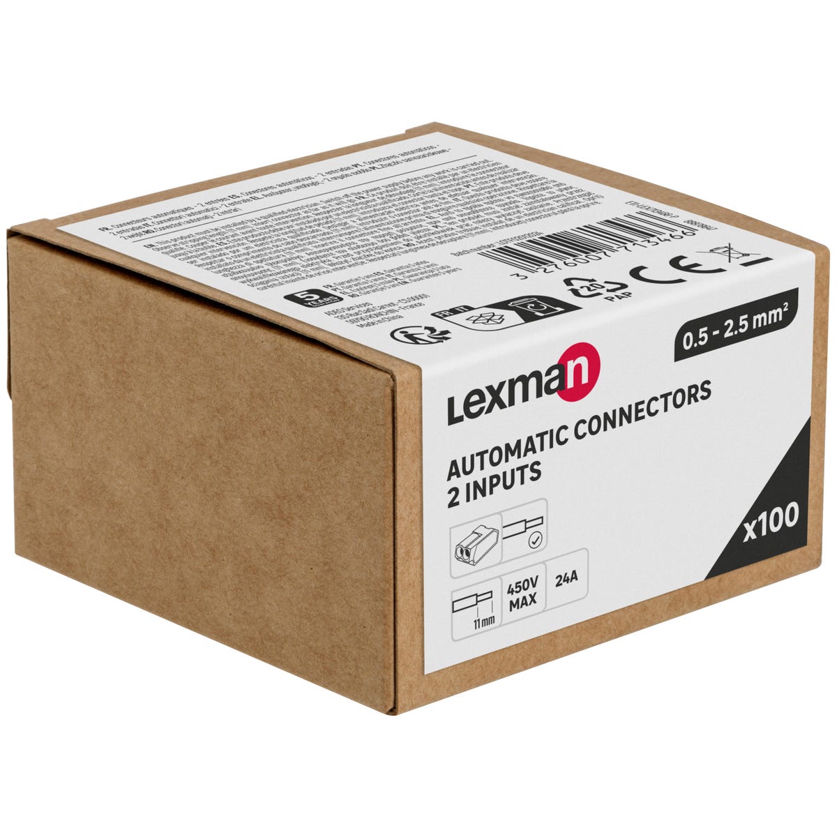 LEXMAN Szybkozłączka automatyczna 2 x 0,5-2,5 mm 100 sztuk