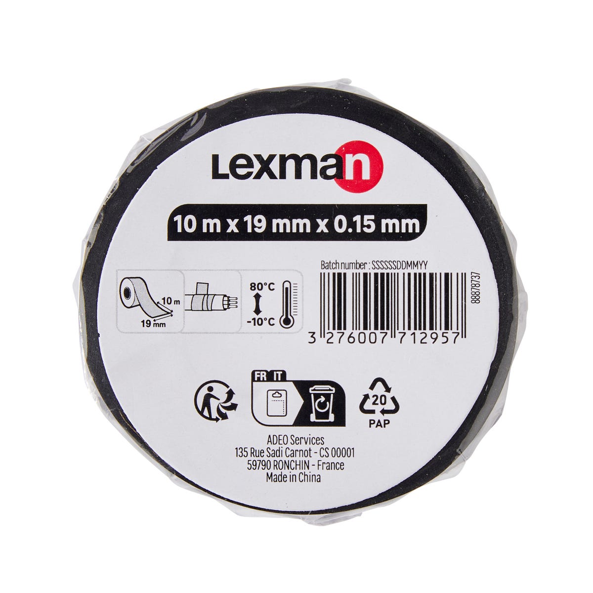 LEXMAN Taśma izolacyjna 19 mm / 10 m Czarna