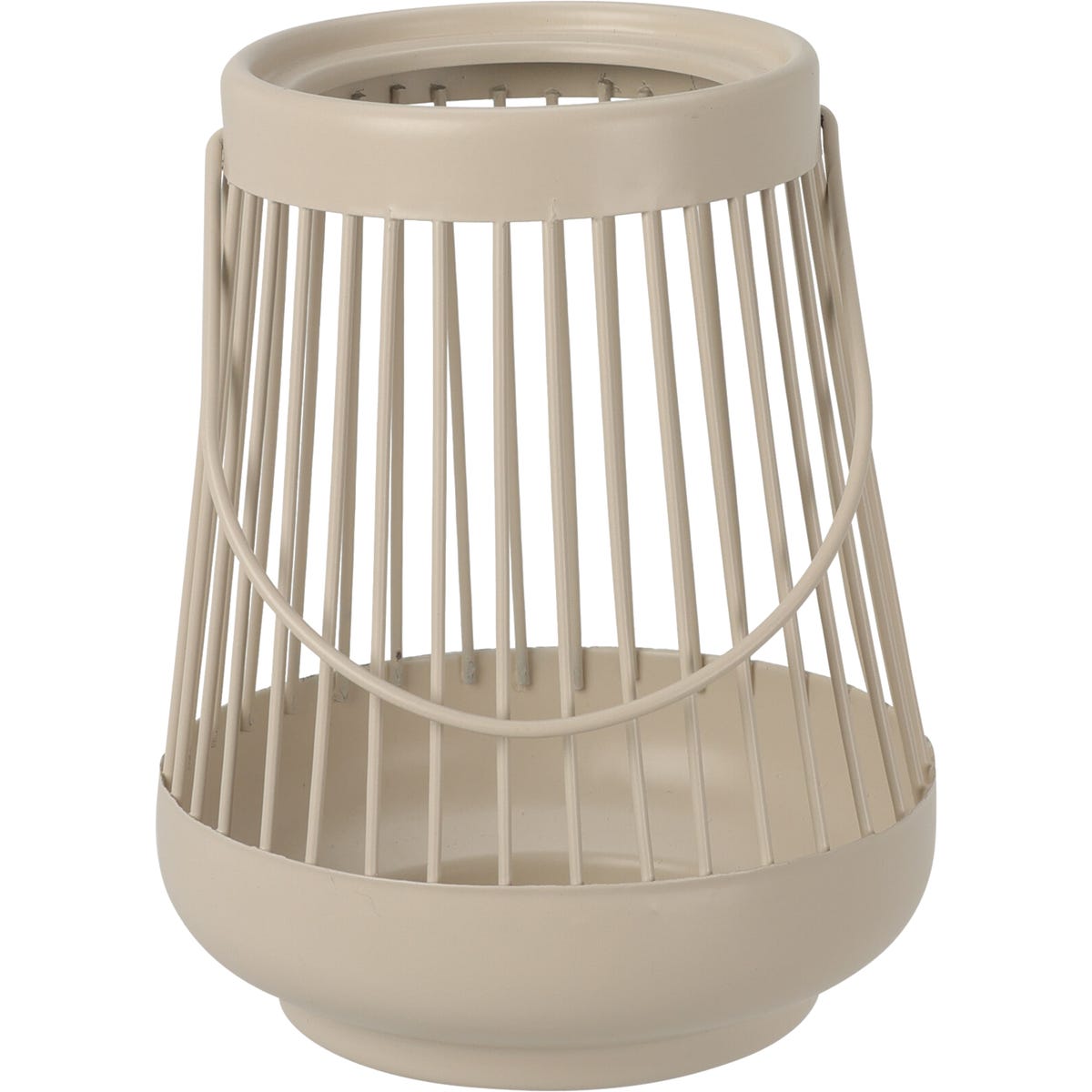 Lampion z uchwytem metalowy wys. 16 cm biały