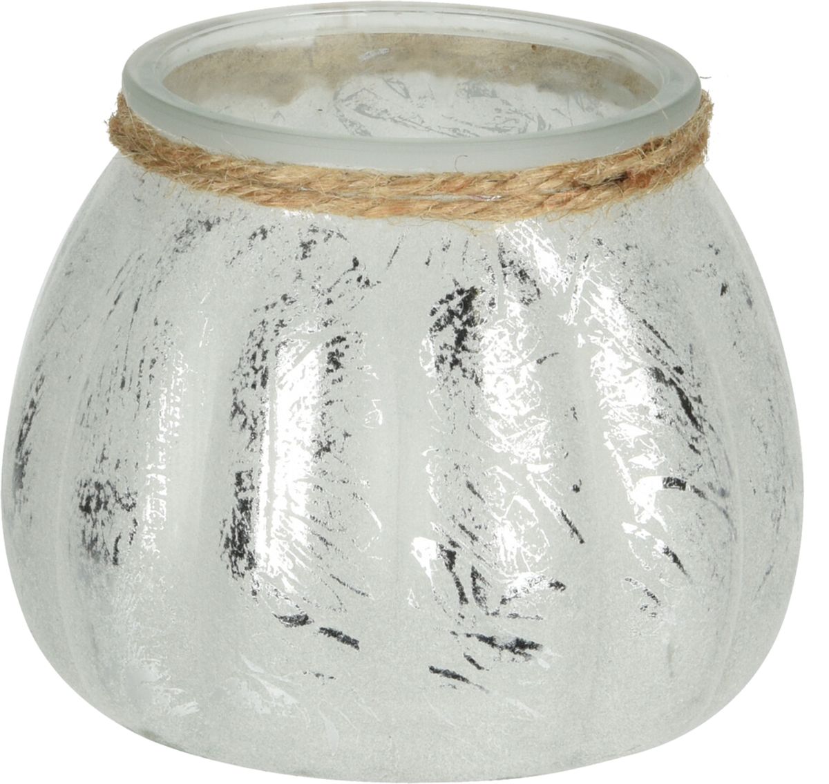 Świecznik, lampion na tealight srebrny 12 x 9 cm