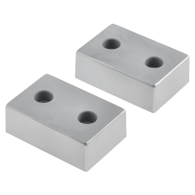 Zestaw nóżek meblowych 60 x 40 mm srebrne 2 szt.