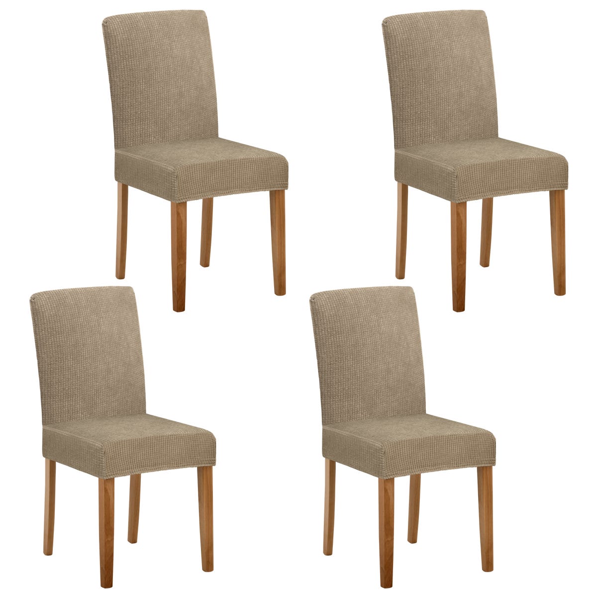 Pokrowiec na krzesło Flexi Cover bezowy 4 szt.