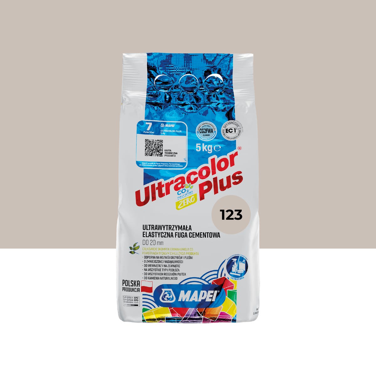 Fuga Ultracolor Plus 123 Antyk Biel 5 kg Mapei