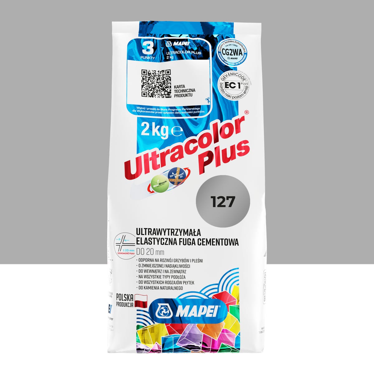 Fuga Ultracolor Plus 127 Arktyczny Szary 2 kg Mapei