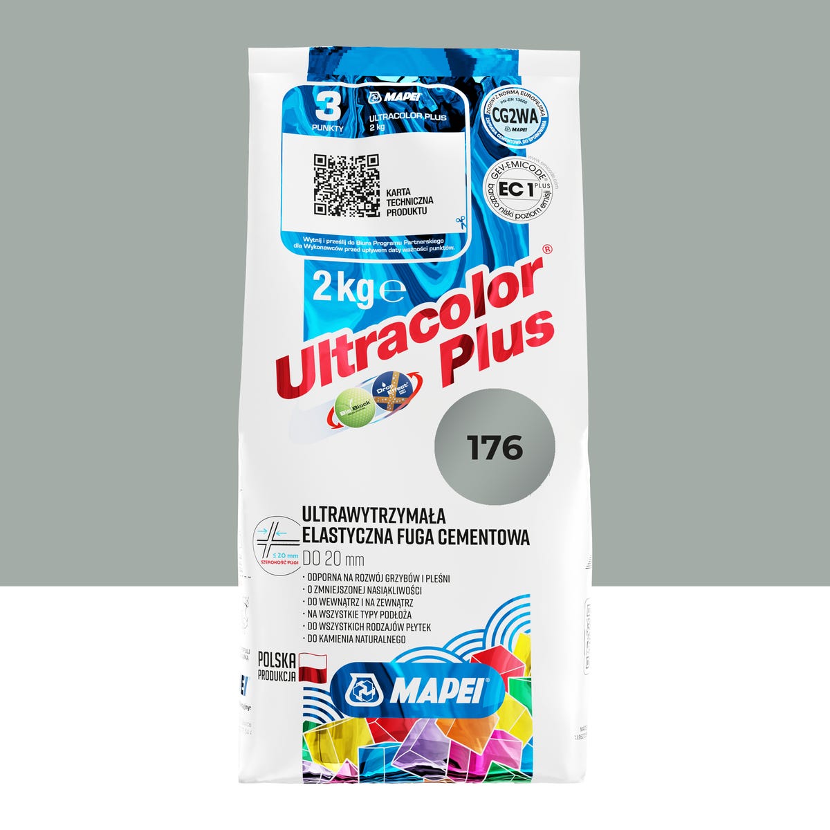 Fuga Ultracolor Plus 176 Zielonoszary 2 kg Mapei