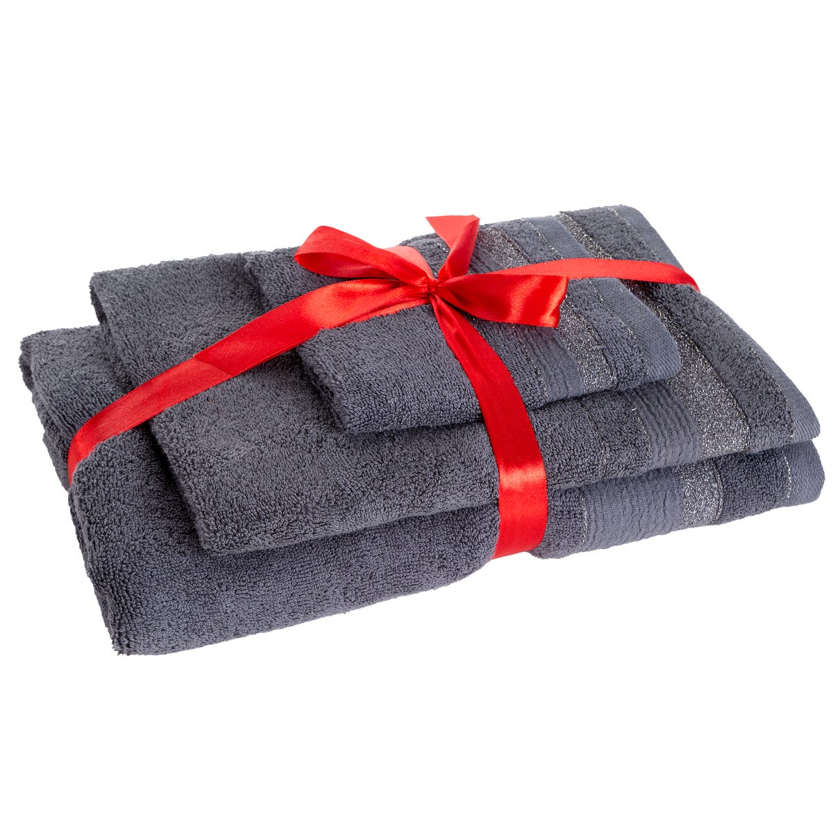 Komplet ręczników April 30x50 50x90 70x140 cm grafitowy