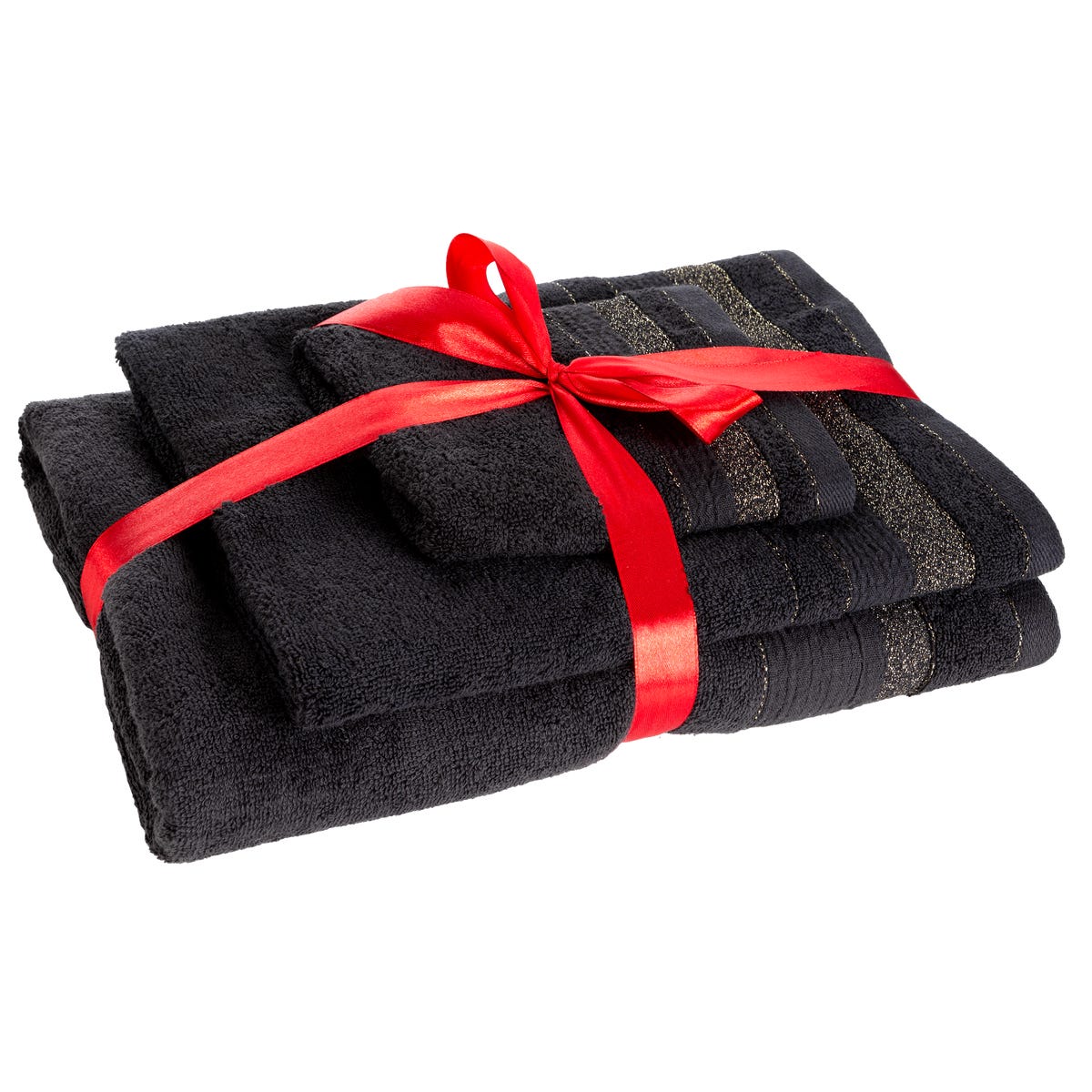 Komplet ręczników April 30x50 50x90 70x140 cm czarny