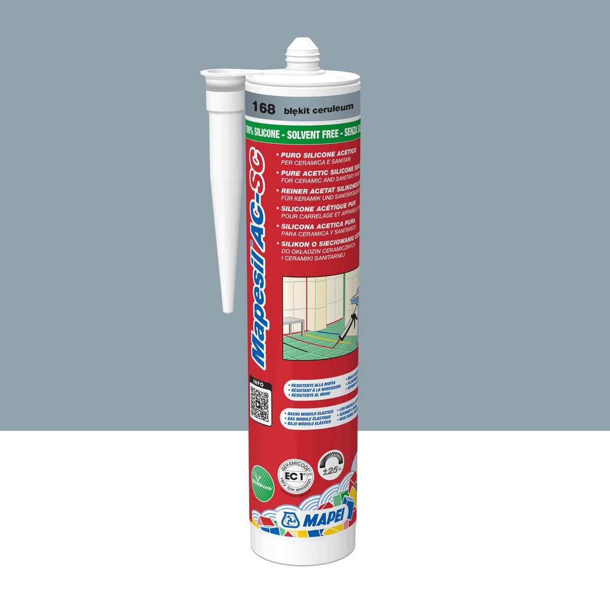 Silikon Mapesil AC 168 Błękit Ceruleum 310 ml Mapei