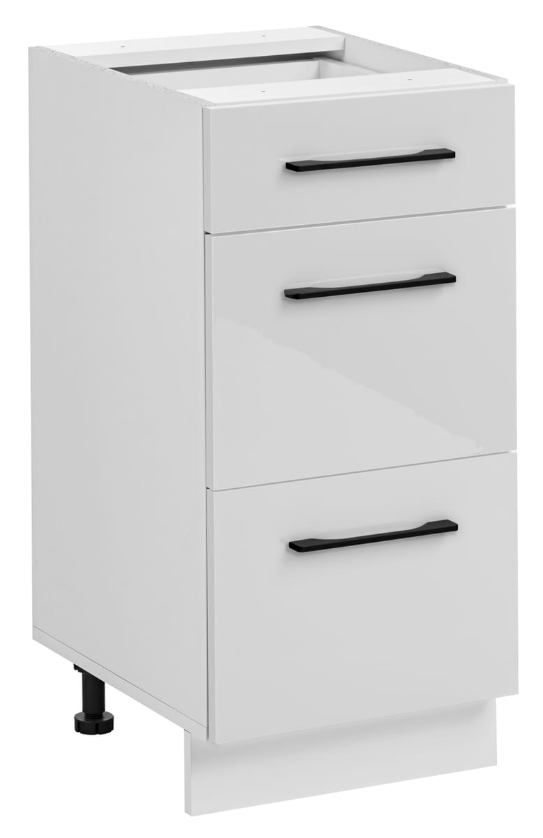 Szafka kuchenna stojąca 3 szuflady Frida 40 cm kolor biały połysk
